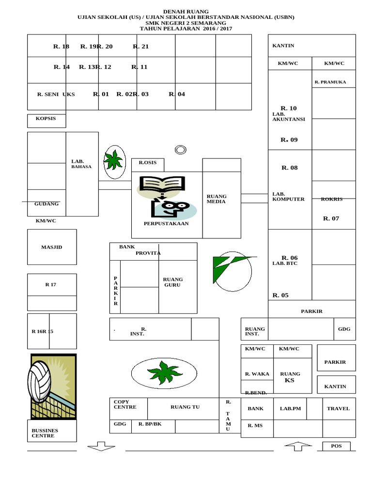 Denah Ruang Ujian SMK Negeri 2 PDF