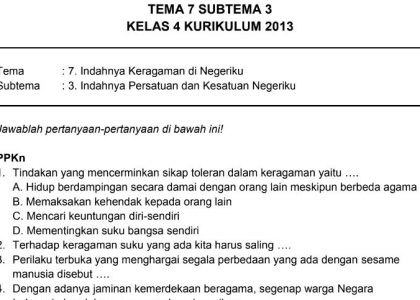 Ternyata Ini Rahasia Soal Kelas 4 Tema 7 Subtema 3 yang Wajib Tahu 2026