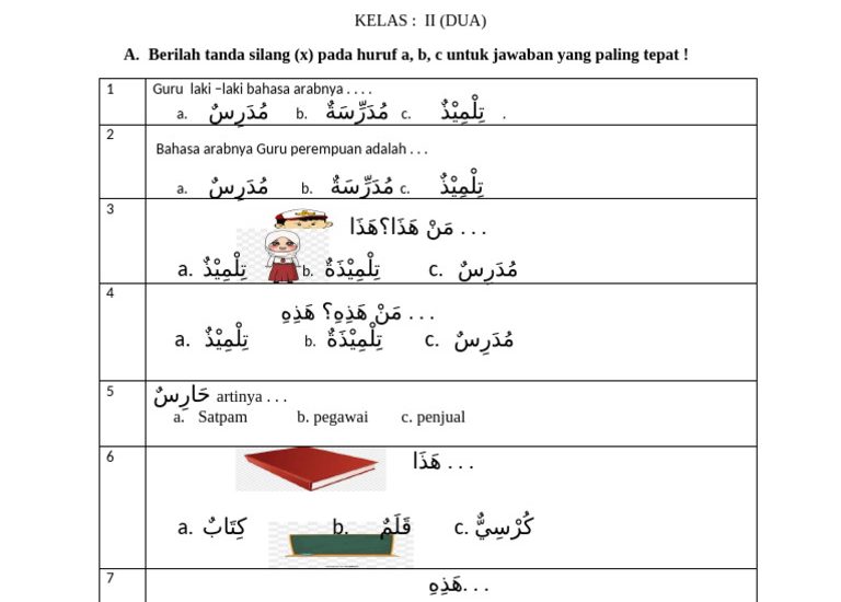 7 Cara Seru Belajar Contoh Soal Bahasa Arab Kelas 2 SD Semester 1 yang Wajib Dicoba di 2026