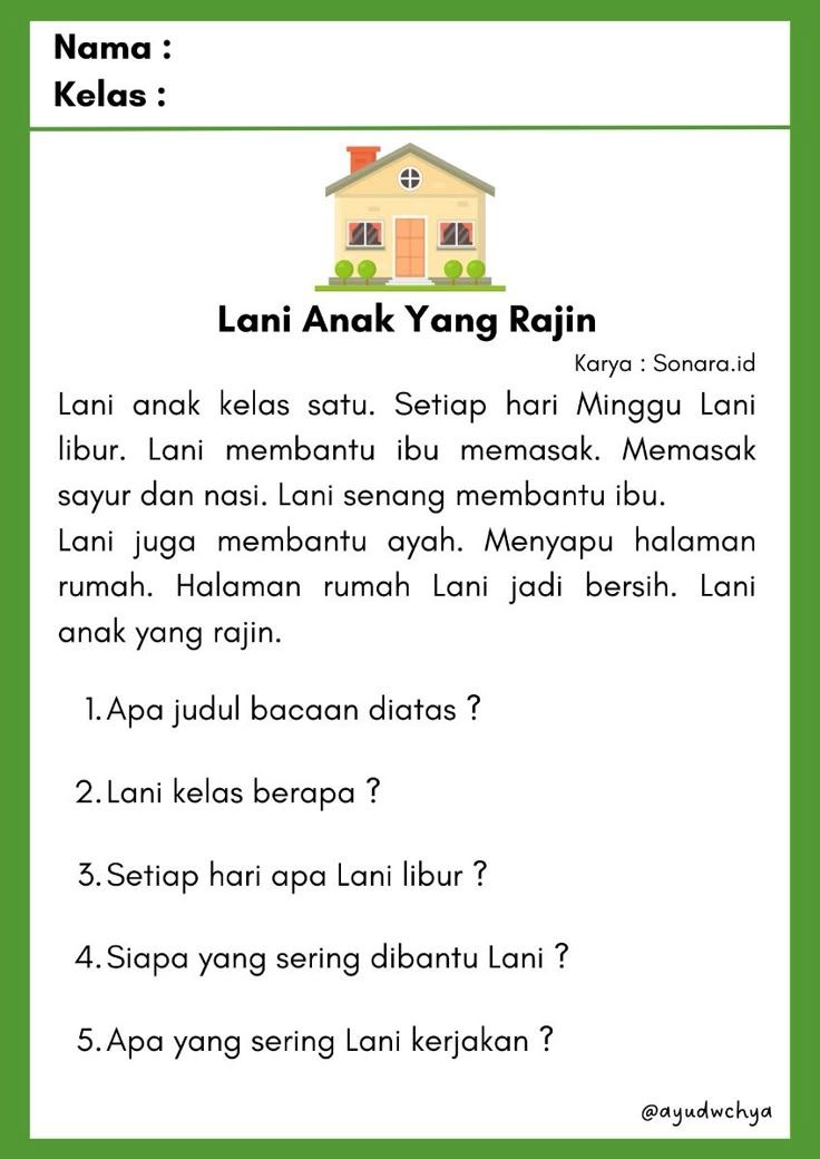Cerita Pendek Untuk Belajar Membaca - Yuk Kita Belajar 67E Membaca