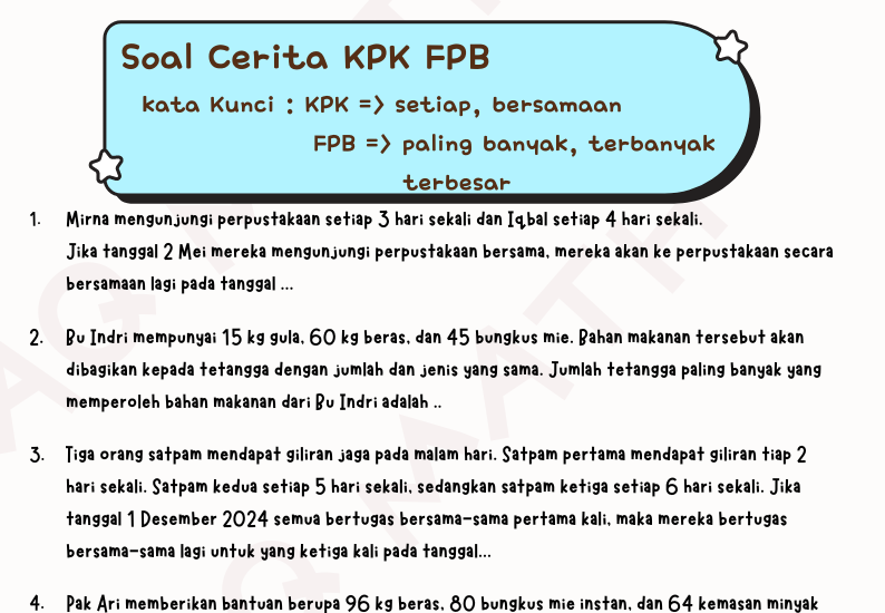 Ternyata 5 Soal Cerita KPK Kelas 4 Ini Sering Muncul di Ujian 2026, Wajib Tahu!