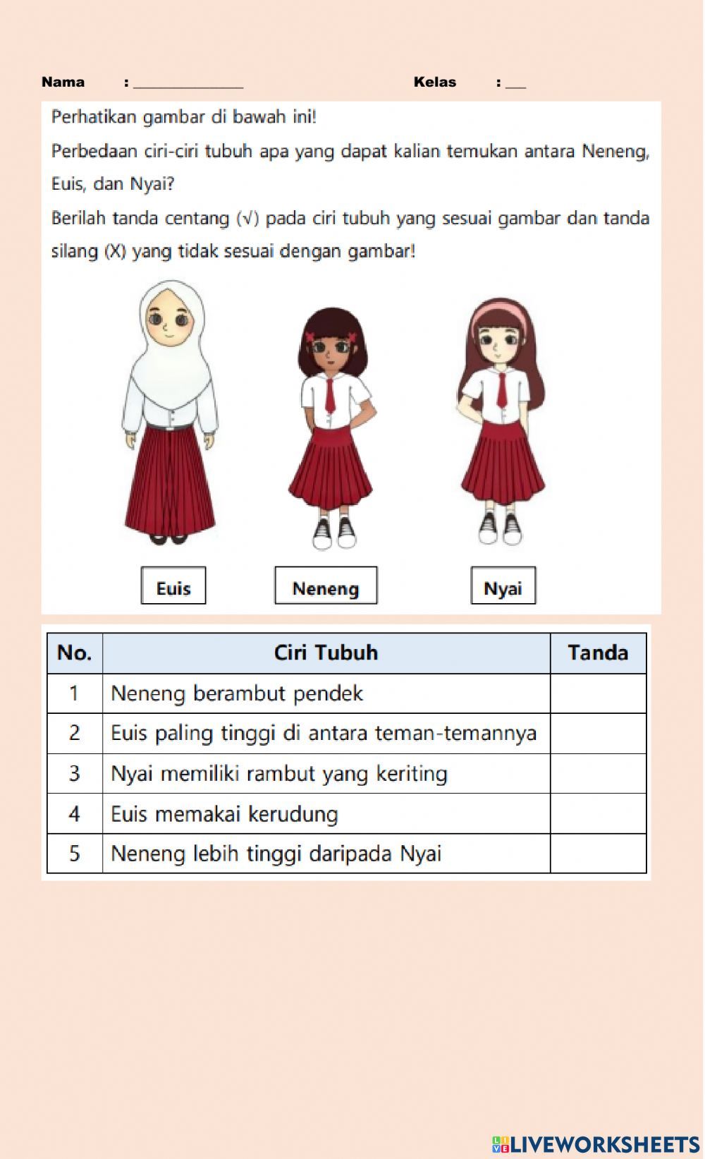 Keberagaman Ciri Khas Fisik dan agama worksheet Okul öncesi Keberagaman Ciri Khas Fisik dan agama worksheet Okul öncesi