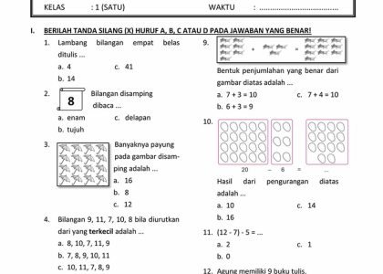 10 Contoh Soal Matematika Kelas 1 K13 yang Wajib Dikuasai Sebelum Terlambat