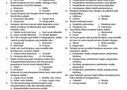 7 Contoh Soal Bab Kerajinan Kelas XI Semester 1 yang Wajib Kamu Kuasai Sebelum Ujian 2026