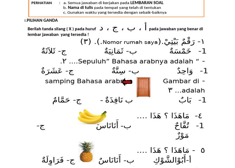 7 Contoh Soal Bahasa Arab Kelas 1 Madrasah Ibtidaiyah yang Wajib Dikuasai Siswa Sebelum Terlambat