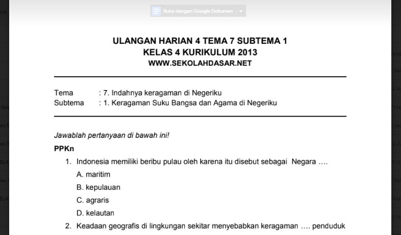 Soal Ulangan Harian K13 Kelas 4 Tema 7 Subtema 1 - Materi Soal Soal Ulangan Harian K13 Kelas 4 Tema 7 Subtema 1 - Materi Soal