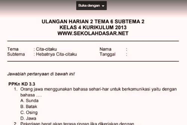 Bocoran Latihan Soal Kelas 4 Tema 6 Subtema 2 Kurilasrevisi Agar Nilai Ujian Melejit Bocoran Latihan Soal Kelas 4 Tema 6 Subtema 2 Kurilasrevisi Agar Nilai Ujian Melejit